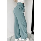 Gwendolyn High Waisted Linen Pants (Teal)