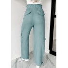 Gwendolyn High Waisted Linen Pants (Teal)