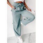 Gwendolyn High Waisted Linen Pants (Teal)