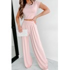 Fresh Moments Two Piece Pant Set (Blush)