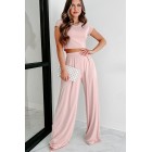 Fresh Moments Two Piece Pant Set (Blush)