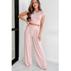 Fresh Moments Two Piece Pant Set (Blush)