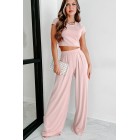 Fresh Moments Two Piece Pant Set (Blush)