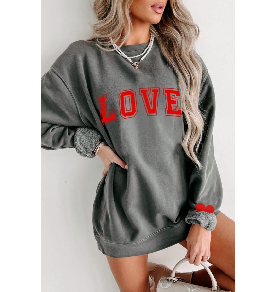 My Only Love  Wash Graphic Crewneck (Black) - Print On Demand