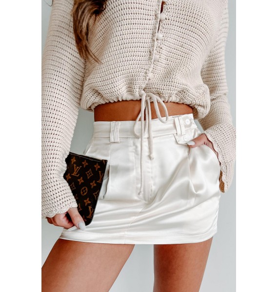 Decide The Vibe Mini Skirt (Cream)