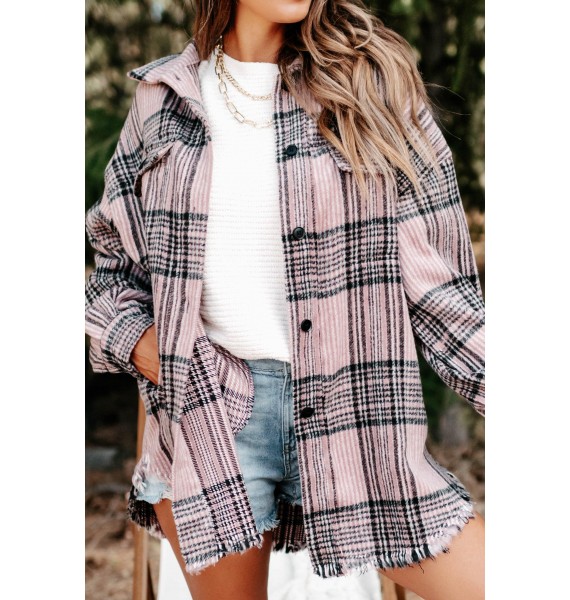 Getting Lost Plaid Shacket (Mauve)