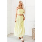 Confident Choices Smocked Tube Top & Skirt Set (Lime)