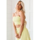 Confident Choices Smocked Tube Top & Skirt Set (Lime)