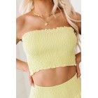 Confident Choices Smocked Tube Top & Skirt Set (Lime)