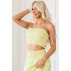 Confident Choices Smocked Tube Top & Skirt Set (Lime)