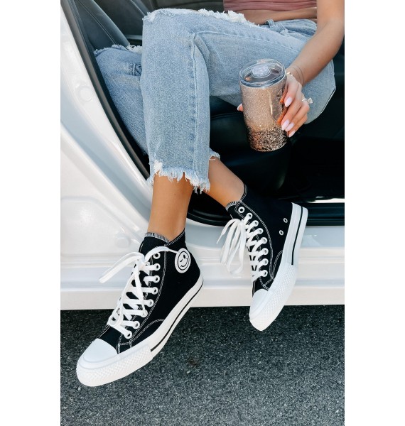 See For Yourself High-Top Canvas Sneakers (Black)