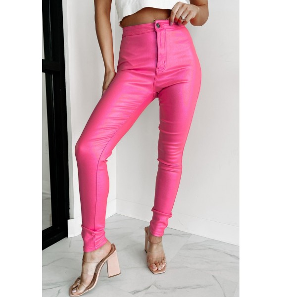 Space Cowboy Metallic Coated Jeggings (Metallic Pink)