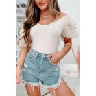 Delicate Decisions Tiered Sleeve Bodysuit (Cream)