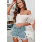 Delicate Decisions Tiered Sleeve Bodysuit (Cream)