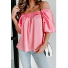 Friend Zone Puff Sleeve Top (Pink)