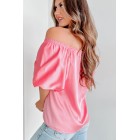 Friend Zone Puff Sleeve Top (Pink)