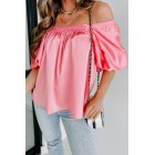 Friend Zone Puff Sleeve Top (Pink)