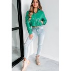 Big City Streets Patent Leather Puffer Jacket (Kelly Green)