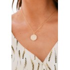 Aquarius Token Pendant Necklace (Gold)