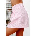 Afternoon Sun Gingham Print Skort (Pink)