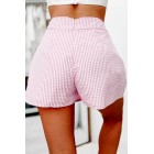 Afternoon Sun Gingham Print Skort (Pink)