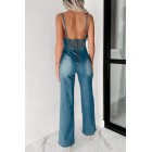 Any Day Wide Leg Denim Jumpsuit (Medium)