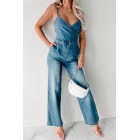 Any Day Wide Leg Denim Jumpsuit (Medium)