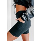 At My Best Side Pocket Biker Shorts (Black)