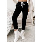 Away From The Hustle Drawstring Waist Joggers (Black)