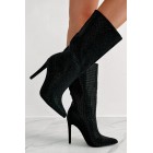 High Voltage Heeled Rhinestone Booties (Black)