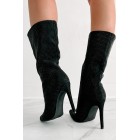 High Voltage Heeled Rhinestone Booties (Black)