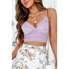 Bodhi Crochet Lace Crop Top (Lilac)