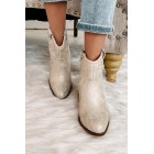 Deceiving Looks Chinese Laundry Faux Leather Booties (Metalic Natural)