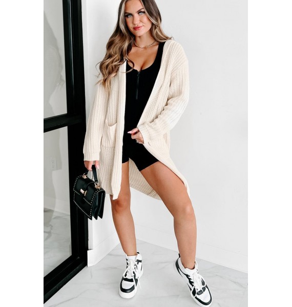 Authentic Powers Hooded Open Front Cardigan (Cream)