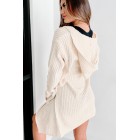 Authentic Powers Hooded Open Front Cardigan (Cream)