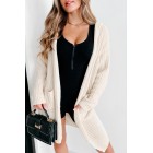 Authentic Powers Hooded Open Front Cardigan (Cream)