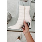 Layori Faux Croc Billini Booties (Ivory Croc)