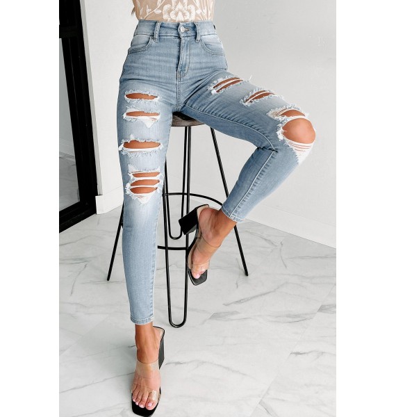 Mila High Rise Distressed Skinny Jean (Light)