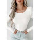 Colleen NanaMacs Original Scoop Back Long Sleeve Bodysuit (Cream)