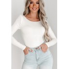 Colleen NanaMacs Original Scoop Back Long Sleeve Bodysuit (Cream)