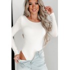 Colleen NanaMacs Original Scoop Back Long Sleeve Bodysuit (Cream)