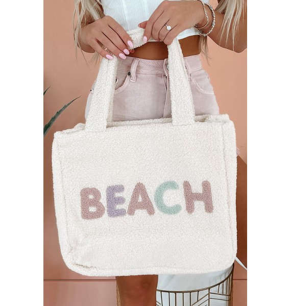 Beachin Out Teddy Beach Tote (Cream)