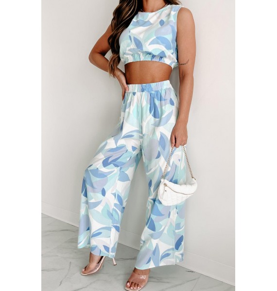 Somewhere On A Yacht Two Piece Pant Set (Blue)