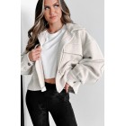 Encapsulating Joy Brushed Fleece Shacket (Cream)