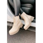 Croc Lock & Drop It Croc Clear Sole Combat Boots (Natural)