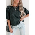 Corded Short Sleeve Top (Charcoal)