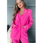 Feeling Bossy Three-Piece Blazer Set (Fuchsia)