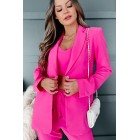 Feeling Bossy Three-Piece Blazer Set (Fuchsia)