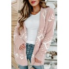 All You Need Open Front Chenille Aztec Cardigan (Mauve)