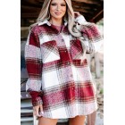 Zephyr Plaid Oversized Shacket (Burgundy)